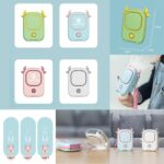 Cute Portable Hanging Neck Fan Rechargeable Necklace Fan Mini Leafless Fan Ox Horn