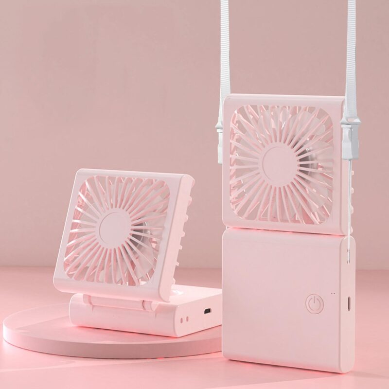 Portable Fan Neck Fan With Lanyard Foldable Handheld Fan For Outdoor Rechargeable Mini Fan Desk Fan - 2