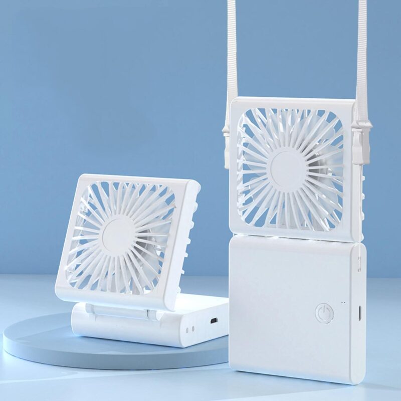 Portable Fan Neck Fan With Lanyard Foldable Handheld Fan For Outdoor Rechargeable Mini Fan Desk Fan - 3