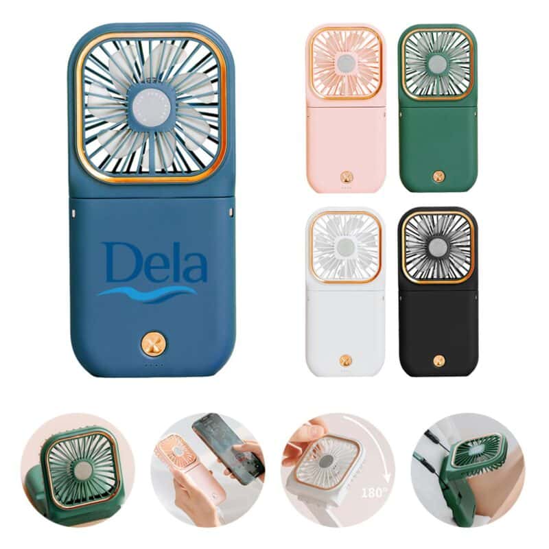 Folding Neck Fan w/Power Bank