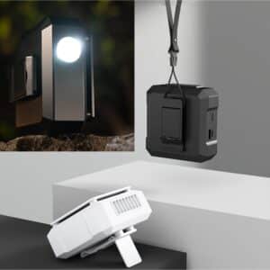 Rechargeable Bladeless Fan Mini Hanging Fan Neck Fan With Flashlight With Lanyard