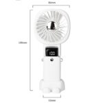 Rechargeable Mini Fan Handheld Fan Neck Fan With Battery Display Phone Stand With Lanyard - 6