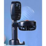 Rechargeable Mini Fan Handheld Fan Neck Fan With Battery Display Phone Stand With Lanyard - 7