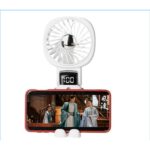 Rechargeable Mini Fan Handheld Fan Neck Fan With Battery Display Phone Stand With Lanyard - 8