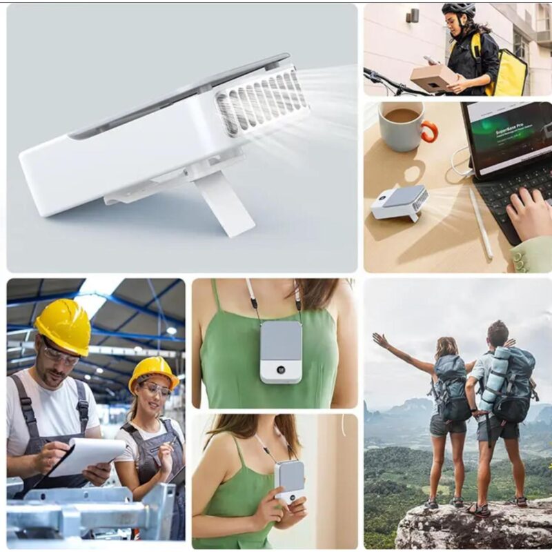 Portable Waist Clip Fan Handheld Fan Mini Cooling Fan Powerful Small Personal Fan Neck Fan - 3