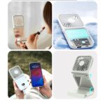 4-in-1-Portable-Handheld-Fan-Foldable-Neck-Fan-W-Phone-Stand-Holder-Mirror-2500mAh-Power-Bank-EP12933-3 4 in 1 Portable Handheld Fan Foldable Neck Fan W/ Phone Stand Holder