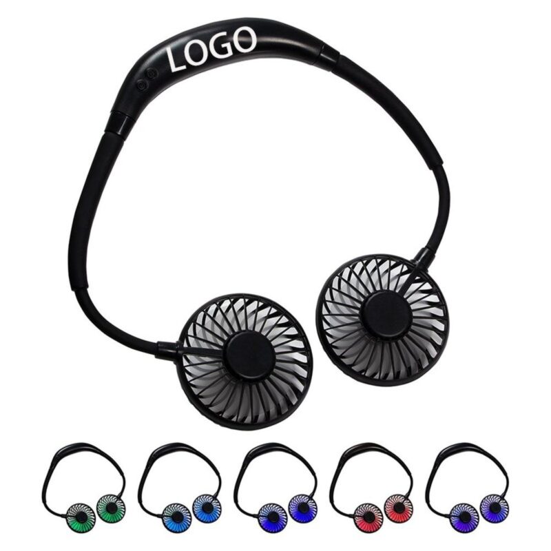 Dual Breeze Hands Free Neck Fan with Mood Light