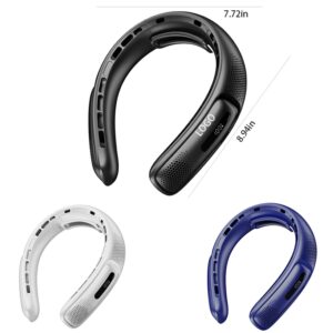 Portable Four Motor Foldable USB Charging Hanging Neck Fan With LED Battery Display