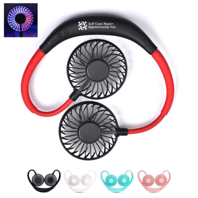 Rechargeable Neck Fan w/ LED Light