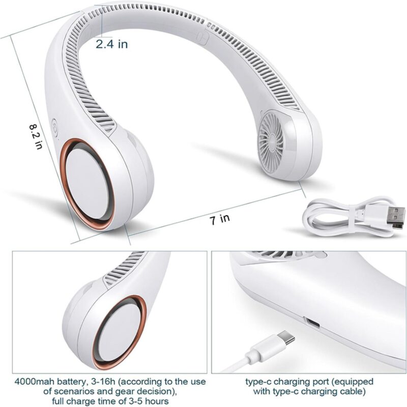 Portable Adjustable Rechargeable Blade-less Neck Fan - 3