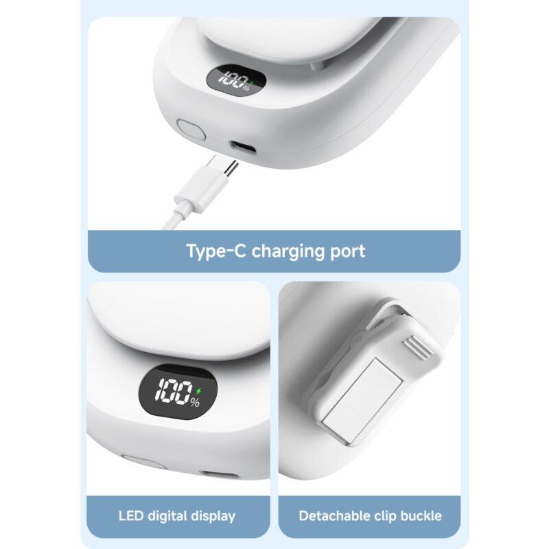 2000mAh Portable LED Digital Display Neck Fan Waist Fan - 5