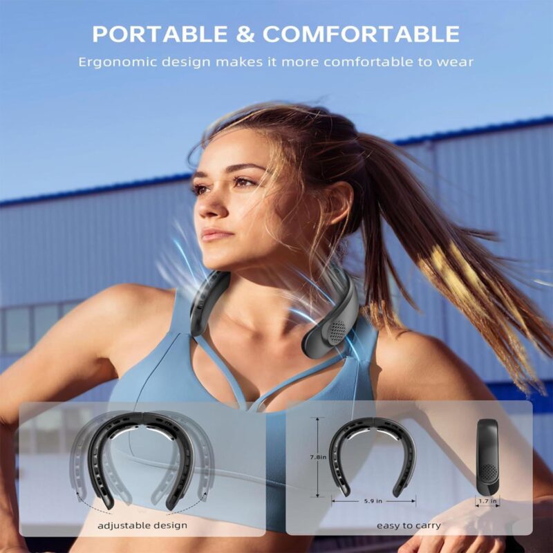 Handsfree Wearable Neck Fan 3 Speeds Low Noise Personal Cooling Device - 1