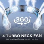 Handsfree Wearable Neck Fan 3 Speeds Low Noise Personal Cooling Device - 5
