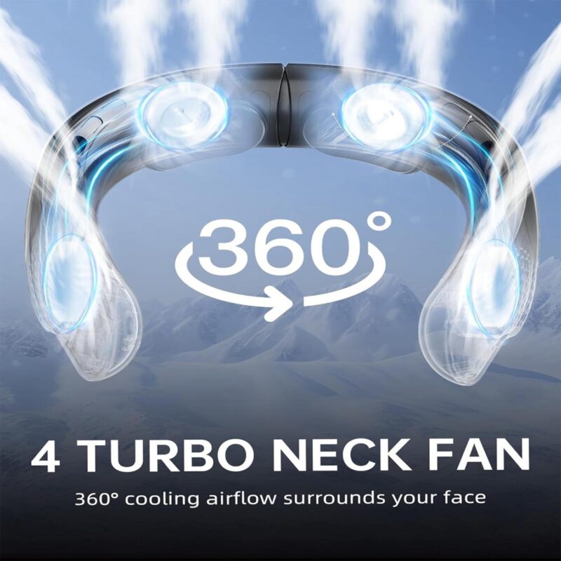 Handsfree Wearable Neck Fan 3 Speeds Low Noise Personal Cooling Device - 5