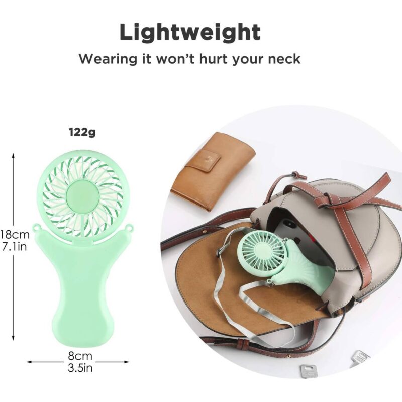 Adjustable USB Rechargeable Mini Neck Fan w/ Lanyard - 7