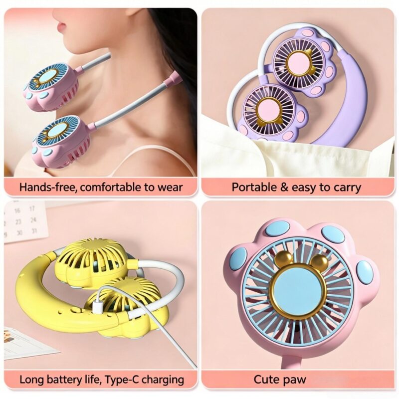 Adjustable Rechargeable Hands Free Neck Fan - 5