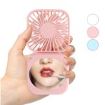 Foldable Mirror Handheld Neck Fan - 1