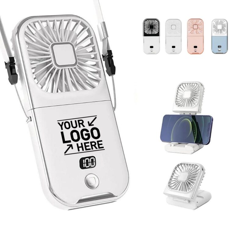 Multifunctional LED Display Neck Fan