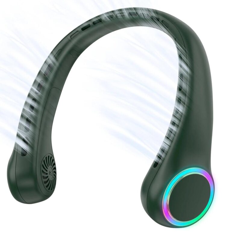 Lighting Neck Fan With Twin Fan Heads And 3 Speed Modes - 4