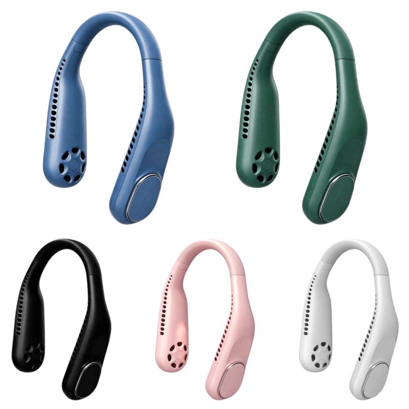 Wearable Neck Fan With Twin Fan Heads And 3 Speed Modes - 1
