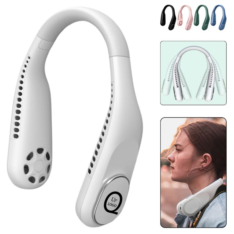 Wearable Neck Fan With Twin Fan Heads And 3 Speed Modes